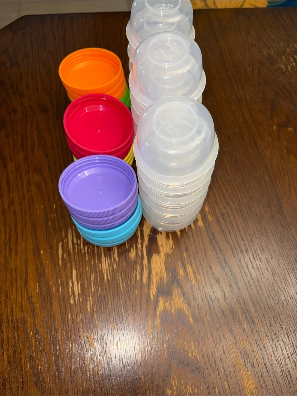 Assorted Color Plastic Snack Containers with Lids - Multipack